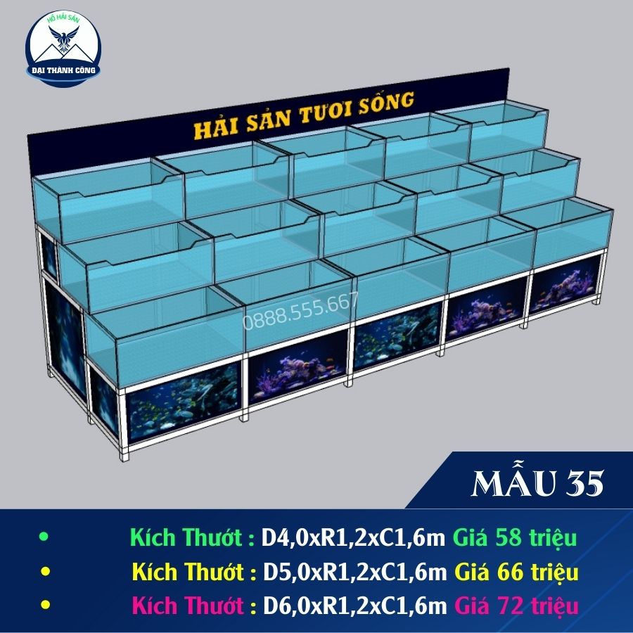 HỒ HẢI SẢN DÀI 5M, 3 TẦNG HỒ HẢI SẢN DÀI 5M, 3 TẦNG