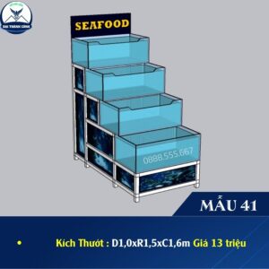Hồ hải sản là một phần quan trọng trong kinh doanh nhà hàng, quán ăn hải sản hay các siêu thị thủy sản. Để đáp ứng nhu cầu trưng bày và bảo quản hải sản hiệu quả, hồ hải sản 4 tầng dài 1m là một giải pháp hoàn hảo