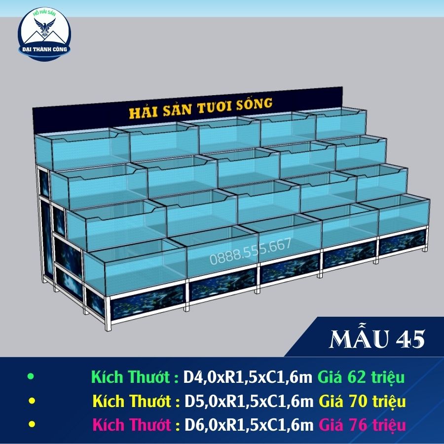 HỒ HẢI SẢN DÀI 5M, 4 TẦNG HỒ HẢI SẢN DÀI 5M, 4 TẦNG